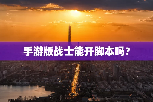 手游版战士能开脚本吗？