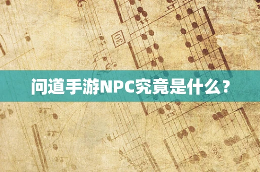 问道手游NPC究竟是什么？