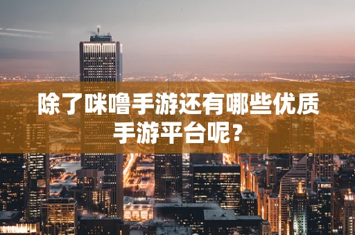 除了咪噜手游还有哪些优质手游平台呢？